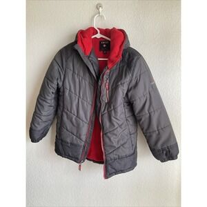 Swiss Alps Gray Child 10-12 Winter Coat Boys Medium Red Lining